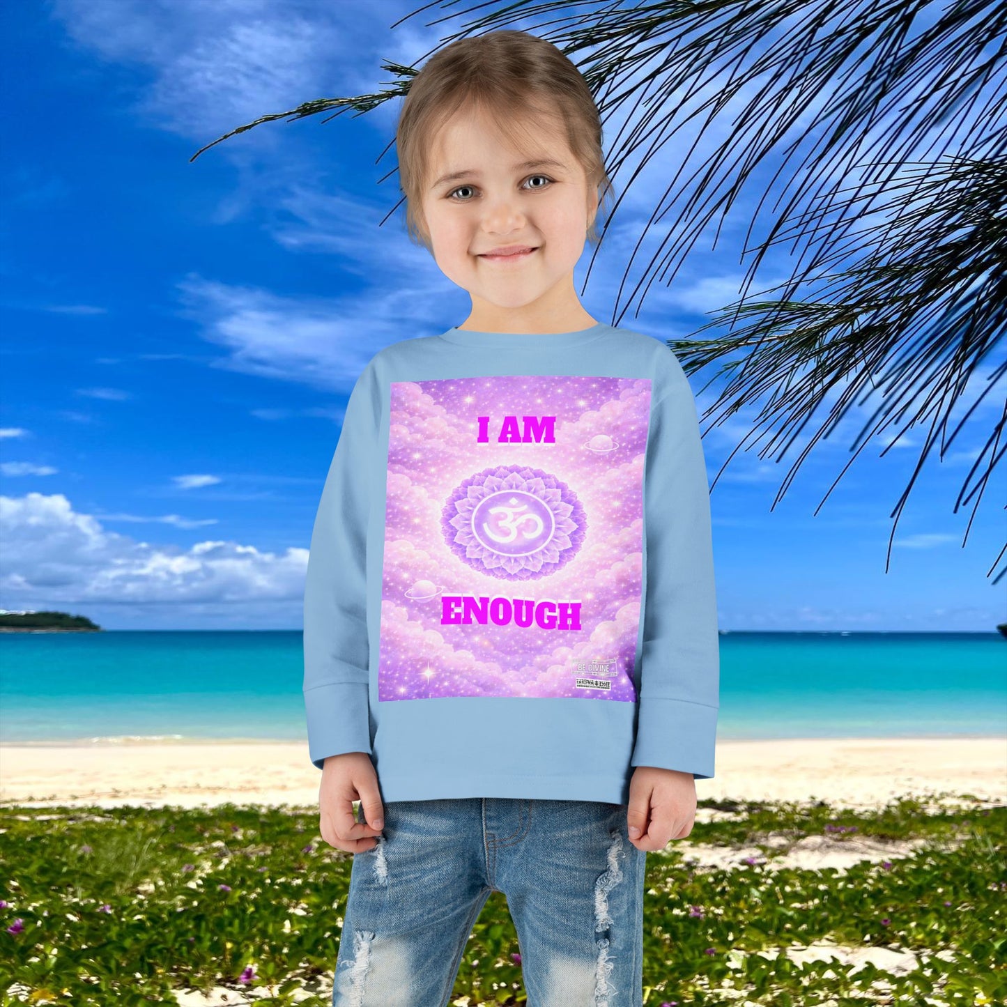 BE DIVINE™ Crown Chakra Toddler Long Sleeve Tee | Worthiness & Inner Peace Shirt