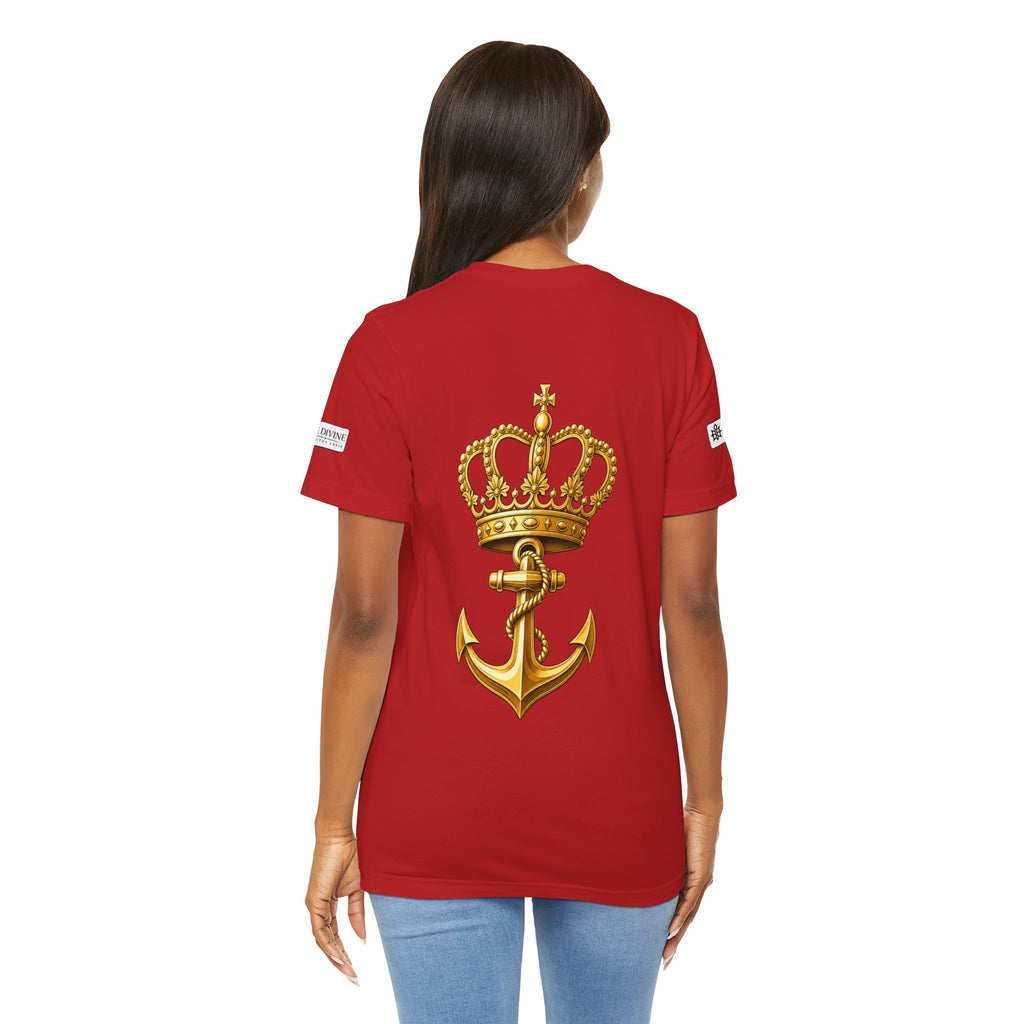 BE DIVINE™ Premium Minimal Crown 'N Anchor Tee – Black & Gold Edition