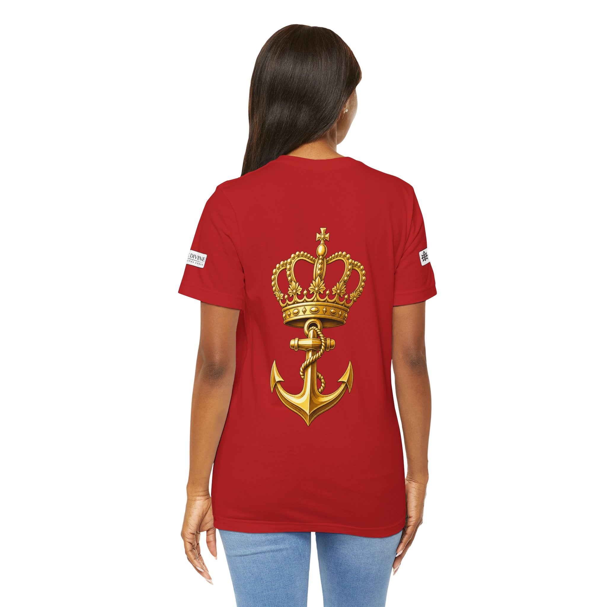 BE DIVINE™ Premium Minimal Crown 'N Anchor Tee – Black & Gold Edition