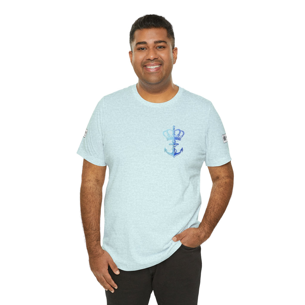BE DIVINE™ Premium Minimal Crown 'N Anchor Tee – Blue 'N Blue Edition