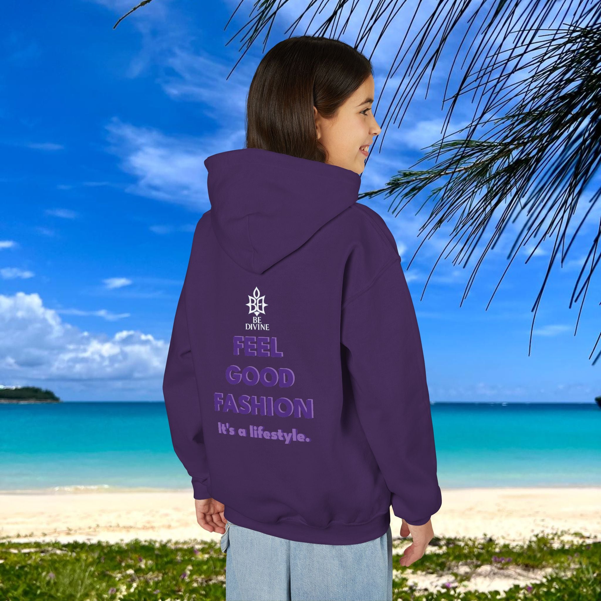 BE DIVINE™ Youth Hoodie – Gender Neutral, Soft Cotton, Inspirational Print (Youth S–XL)