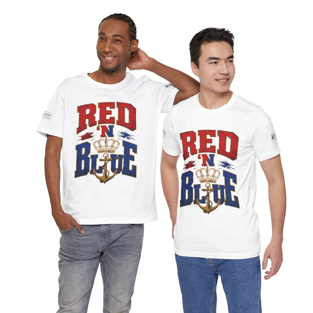 BE DIVINE™ RED 'N BLUE Tee – Crown 'N Anchor Edition