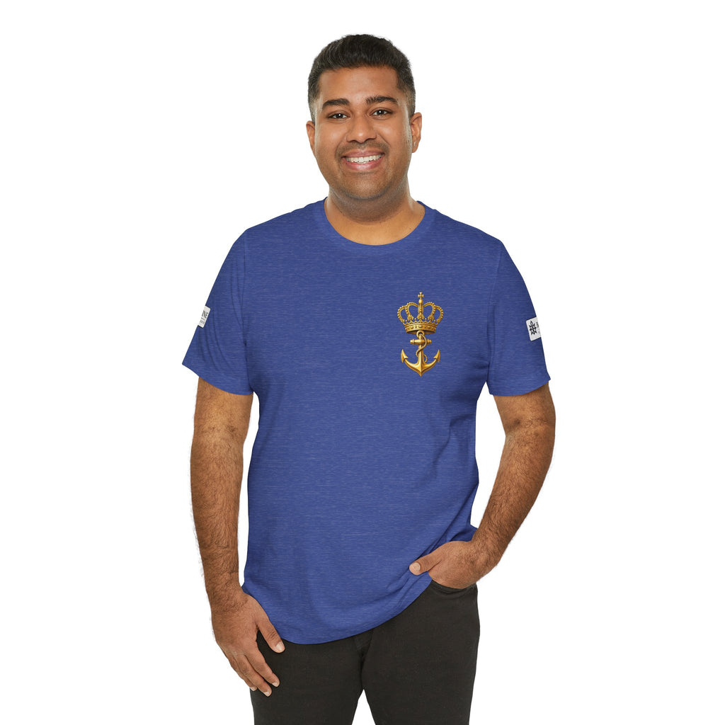 BE DIVINE™ Premium Minimal Crown 'N Anchor Tee – Black & Gold Edition