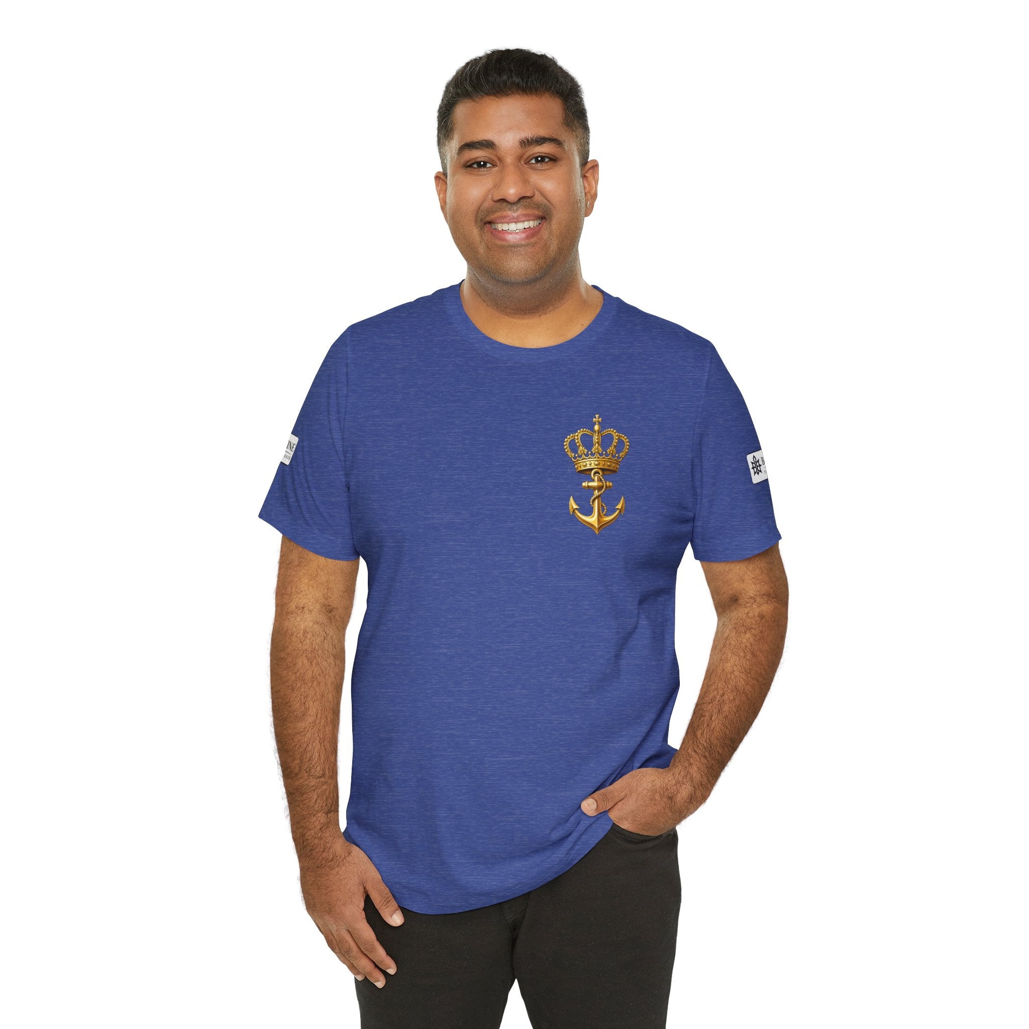 BE DIVINE™ Premium Minimal Crown 'N Anchor Tee – Black & Gold Edition