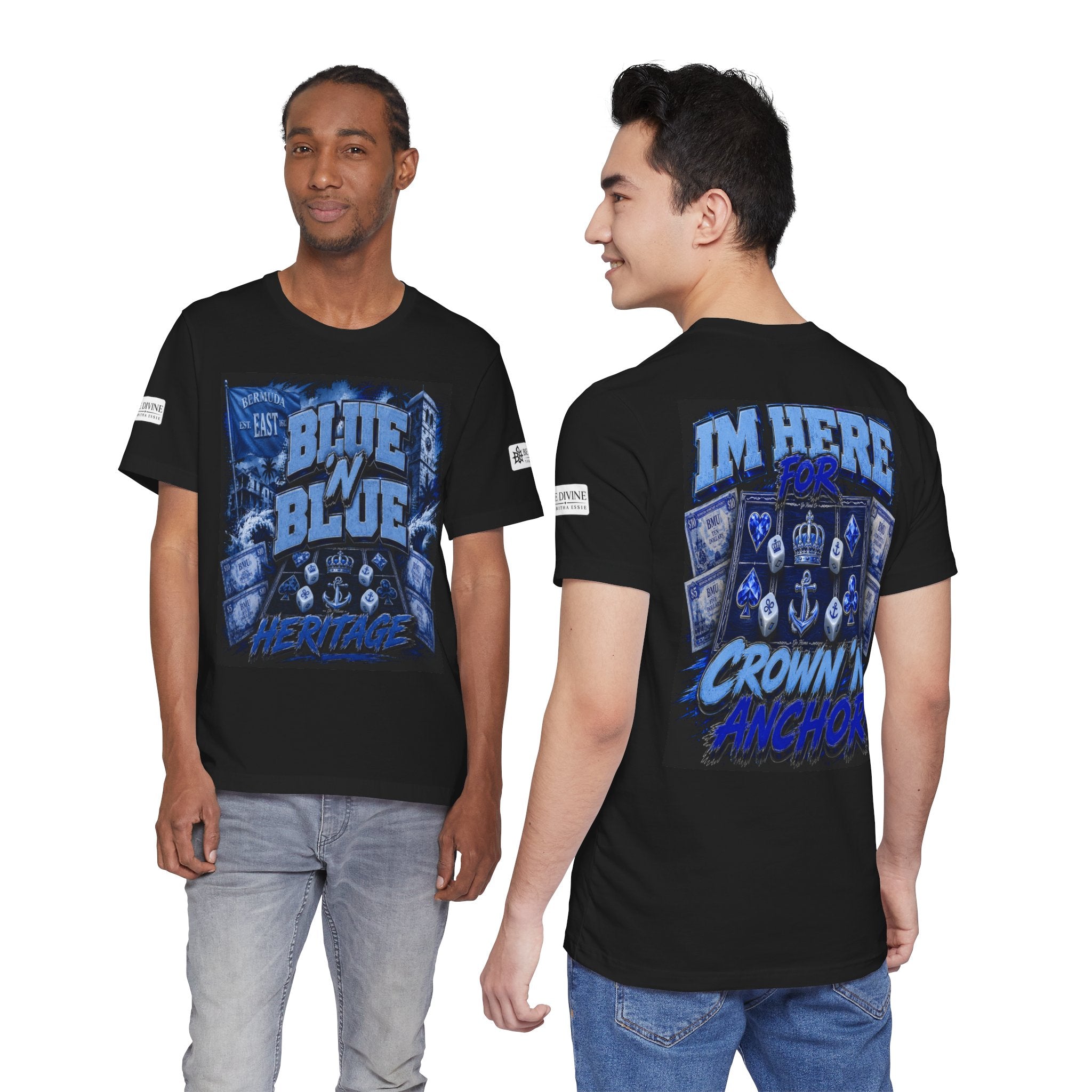 BE DIVINE™ Blue 'N Blue Heritage – I'm Here For Crown & Anchor Tee