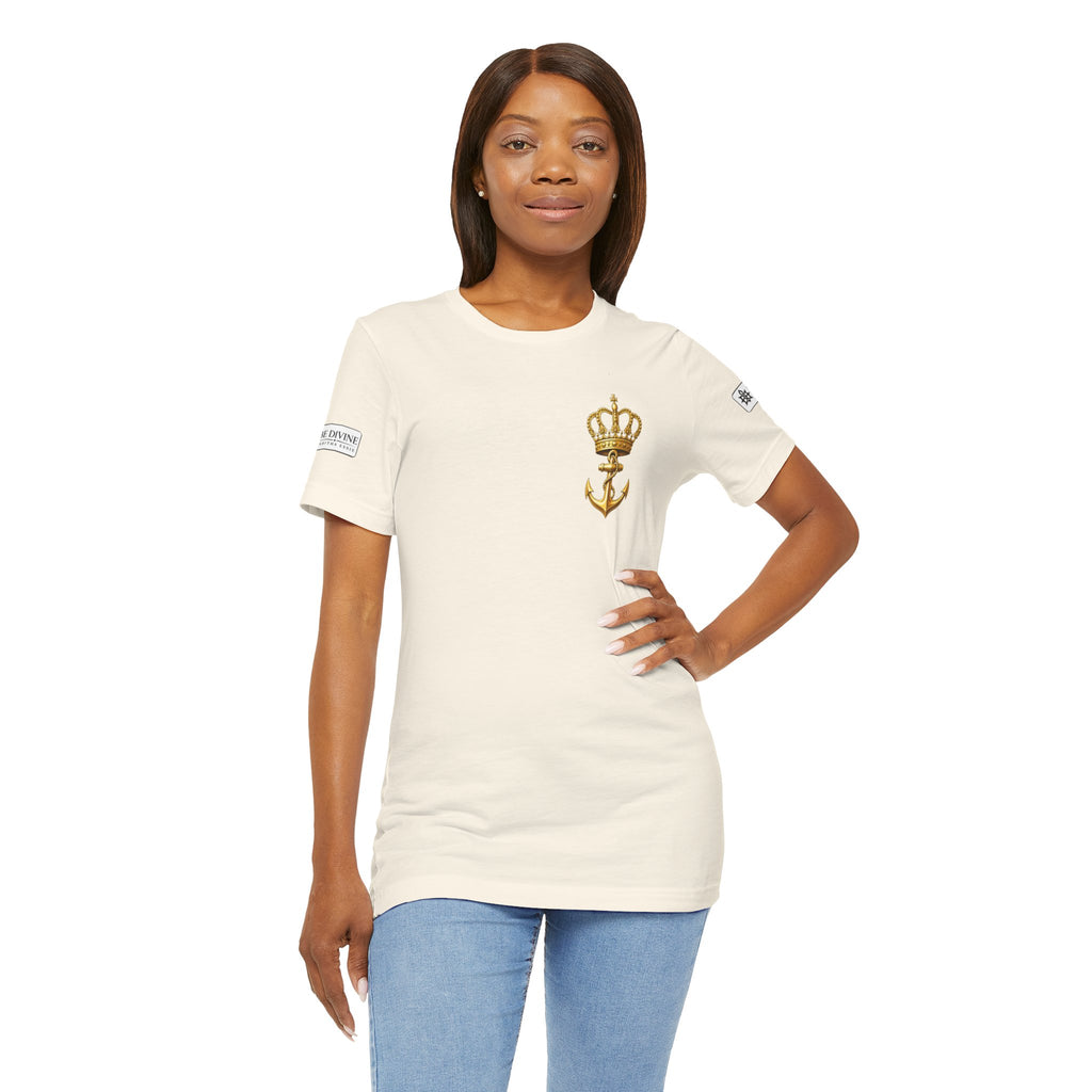 BE DIVINE™ Premium Minimal Crown 'N Anchor Tee – Black & Gold Edition