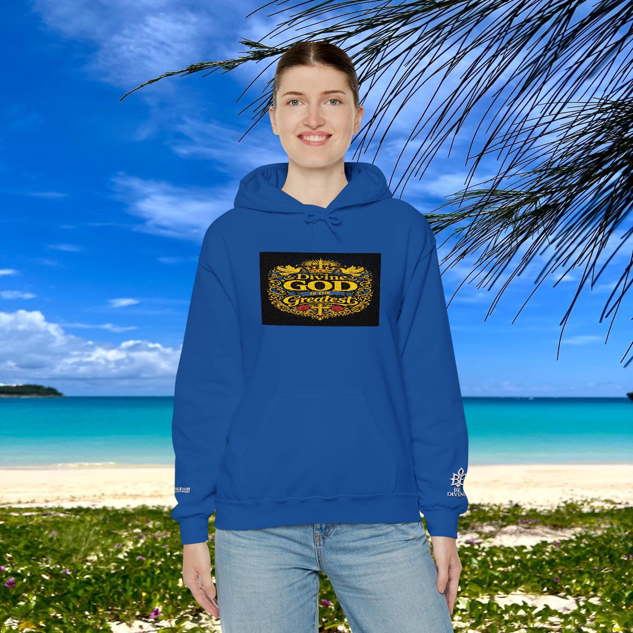 BE DIVINE™ “Divine God Is the Greatest” Embroidered Unisex Hoodie