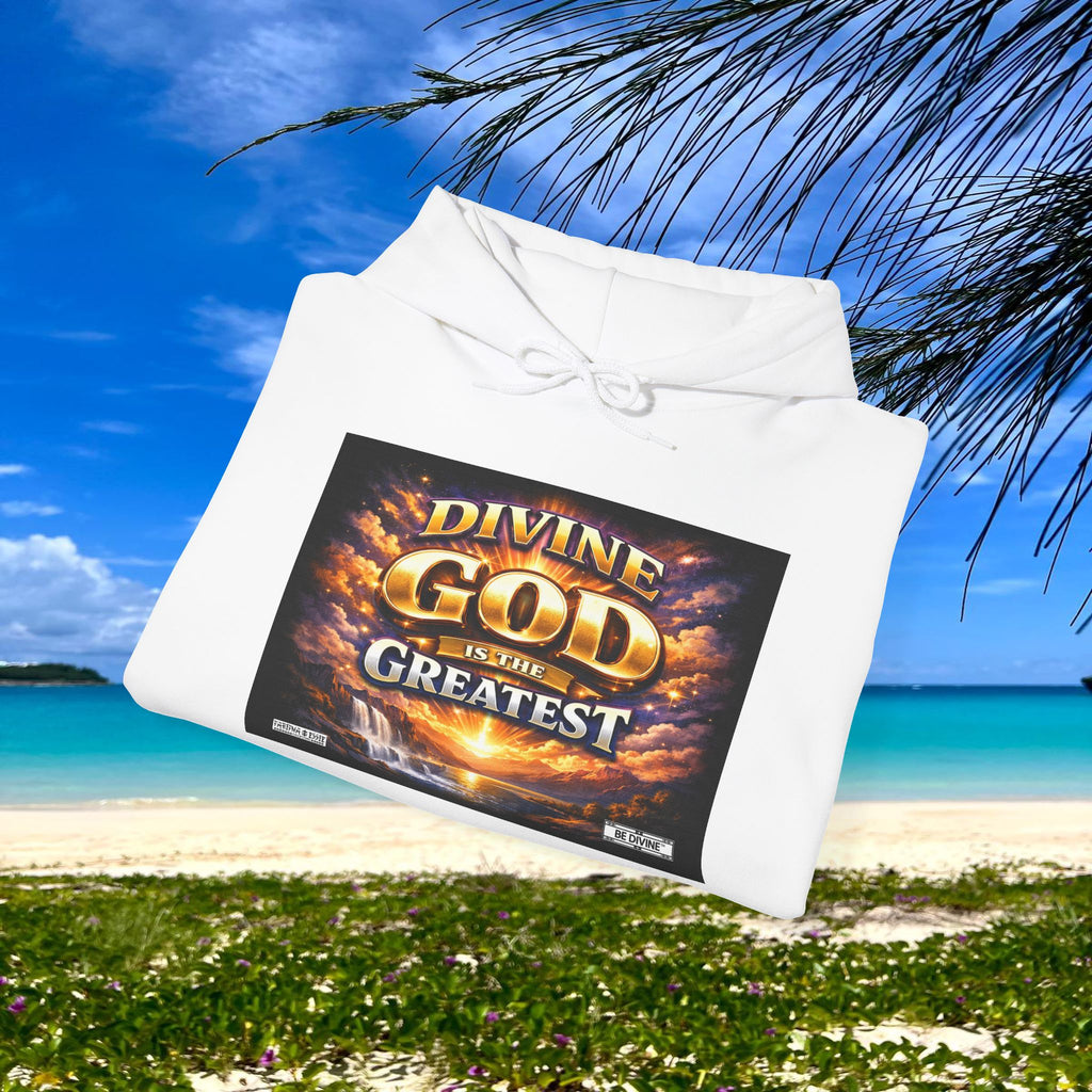 BE DIVINE™ Unisex Heavy Blend Hoodie – Divine God Is the Greatest Faith Statement Sweatshirt