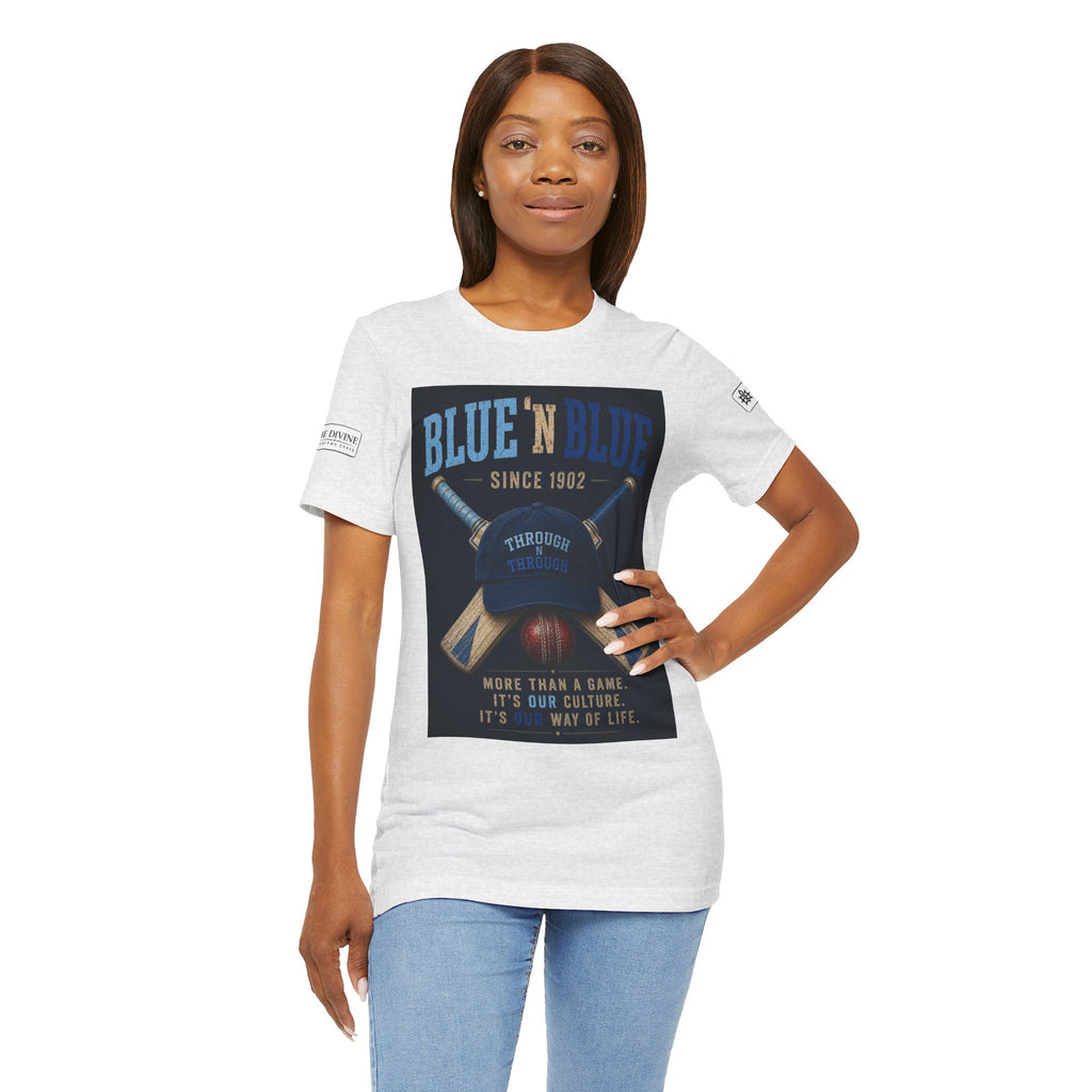 BE DIVINE™ Blue 'N Blue Since 1902 – Through 'N Through Heritage Tee