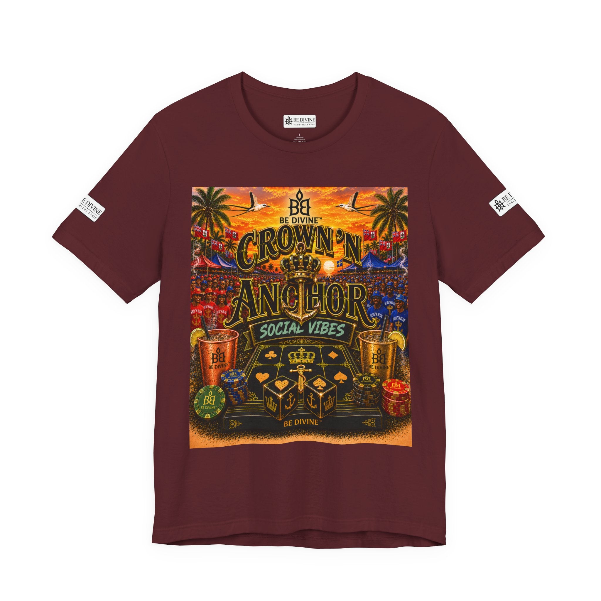 BE DIVINE™ Cup Match Social Vibes Tee – Crown 'N Anchor Edition