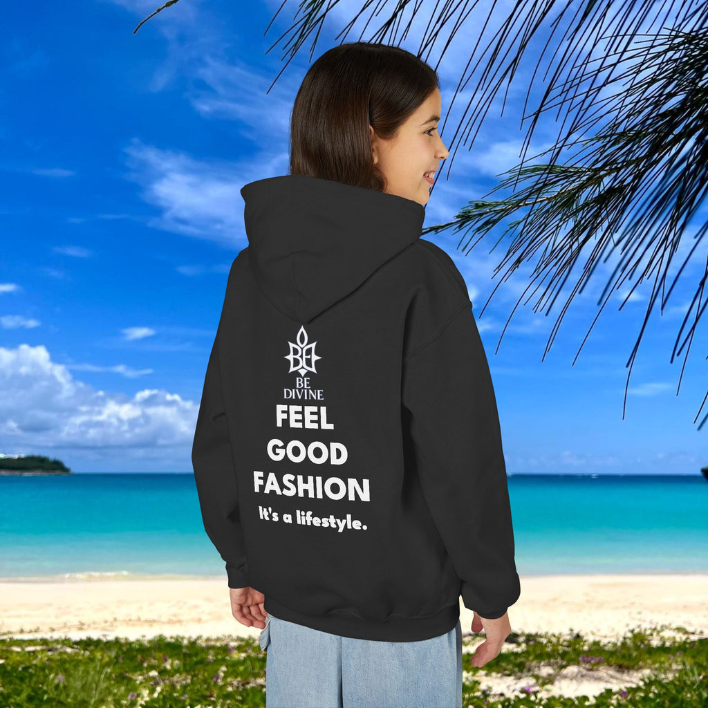 BE DIVINE™ Youth Hoodie – Gender Neutral, Soft Cotton, Inspirational Print (Youth S–XL)
