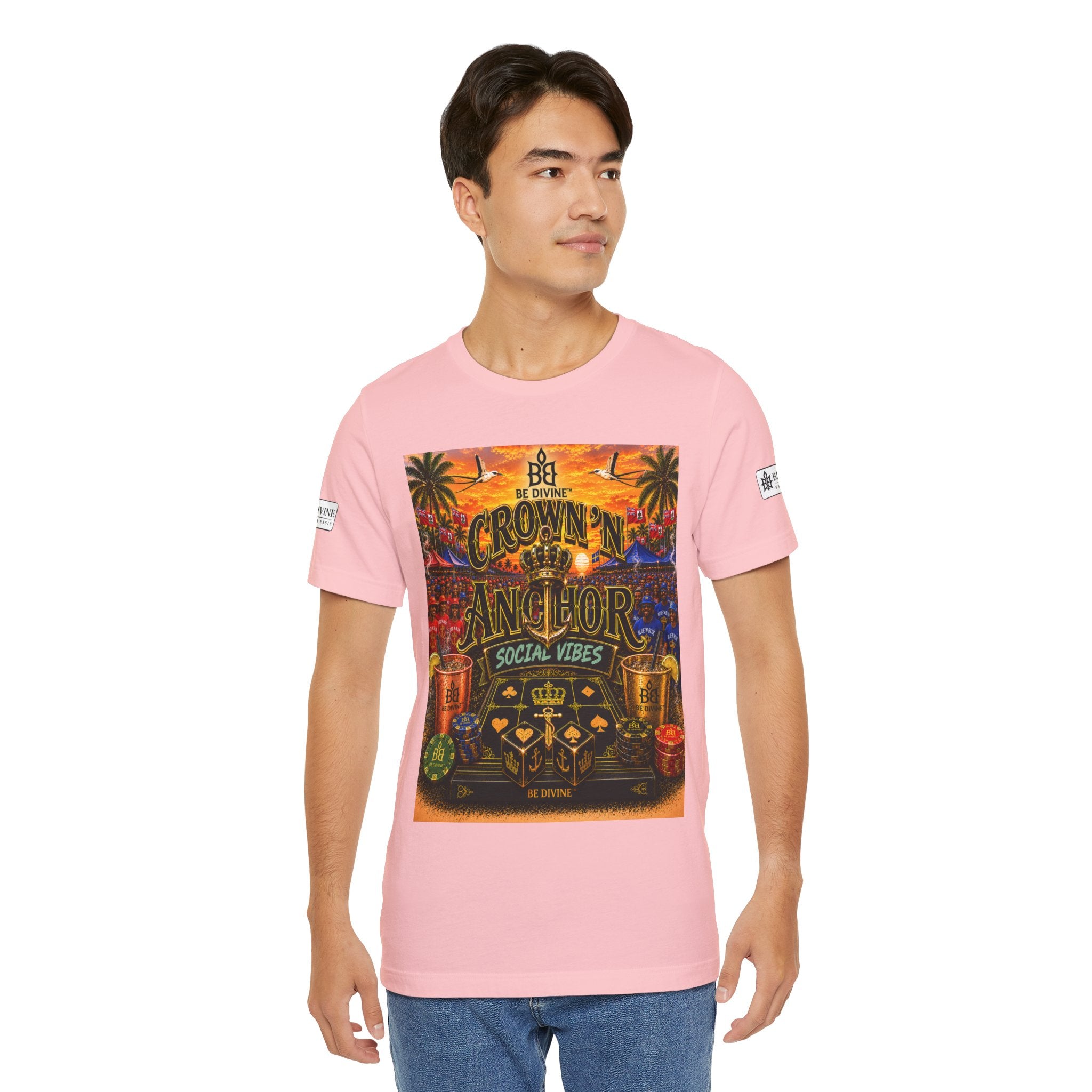 BE DIVINE™ Cup Match Social Vibes Tee – Crown 'N Anchor Edition