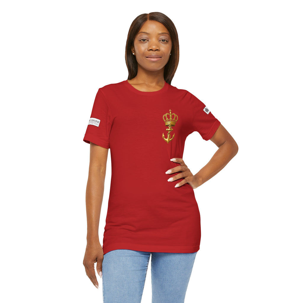BE DIVINE™ Premium Minimal Crown 'N Anchor Tee – Black & Gold Edition