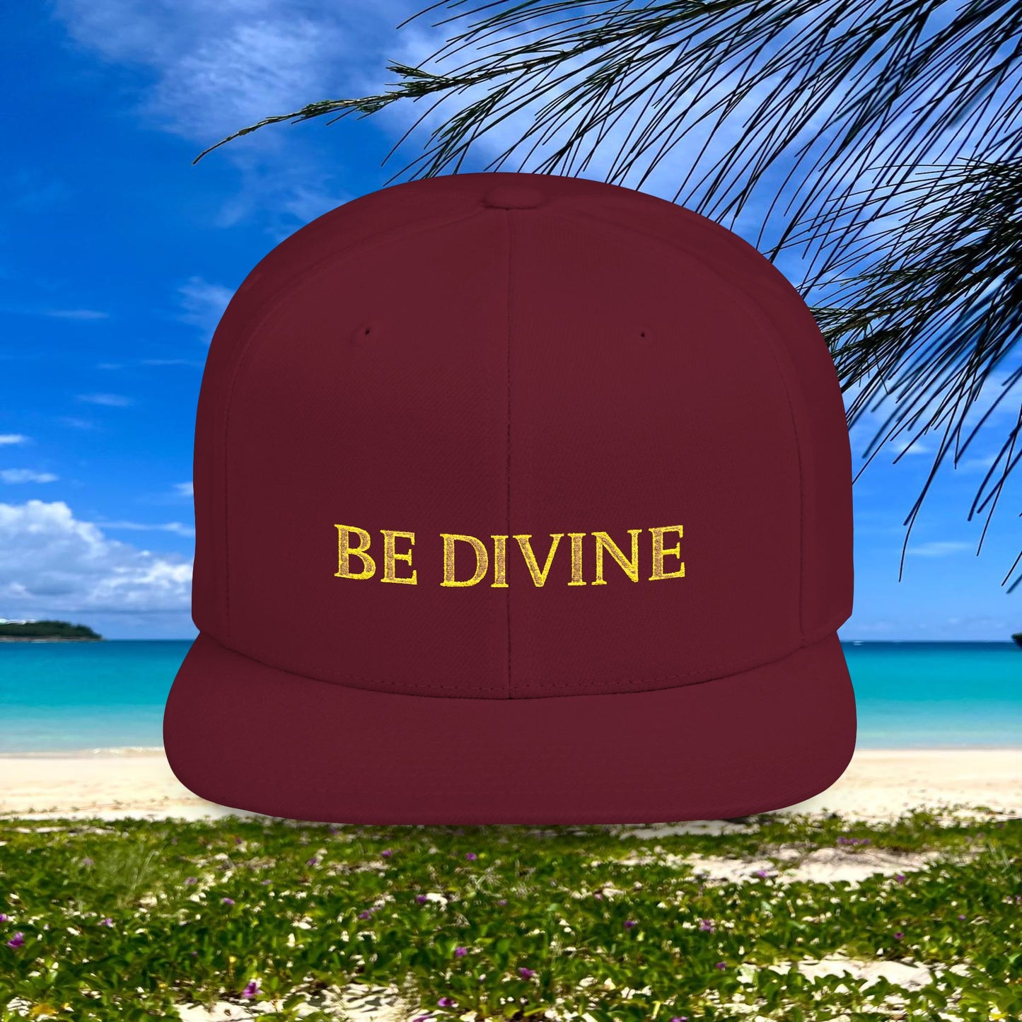 BE DIVINE™ Premium Snapback Cap – Embroidered Gold