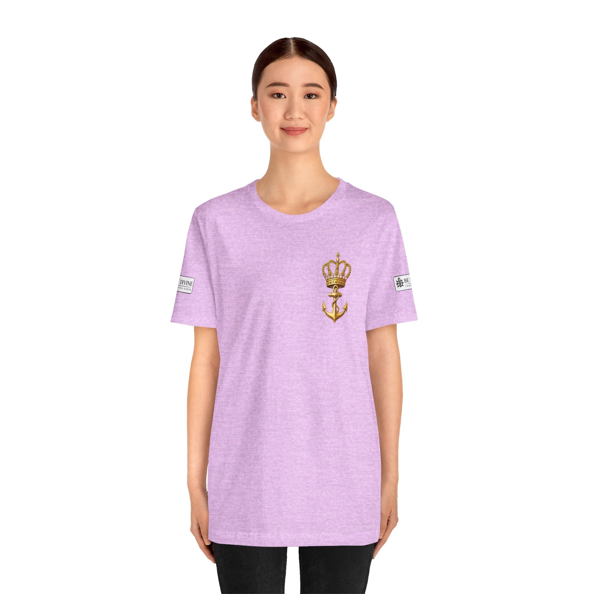 BE DIVINE™ Premium Minimal Crown 'N Anchor Tee – Black & Gold Edition
