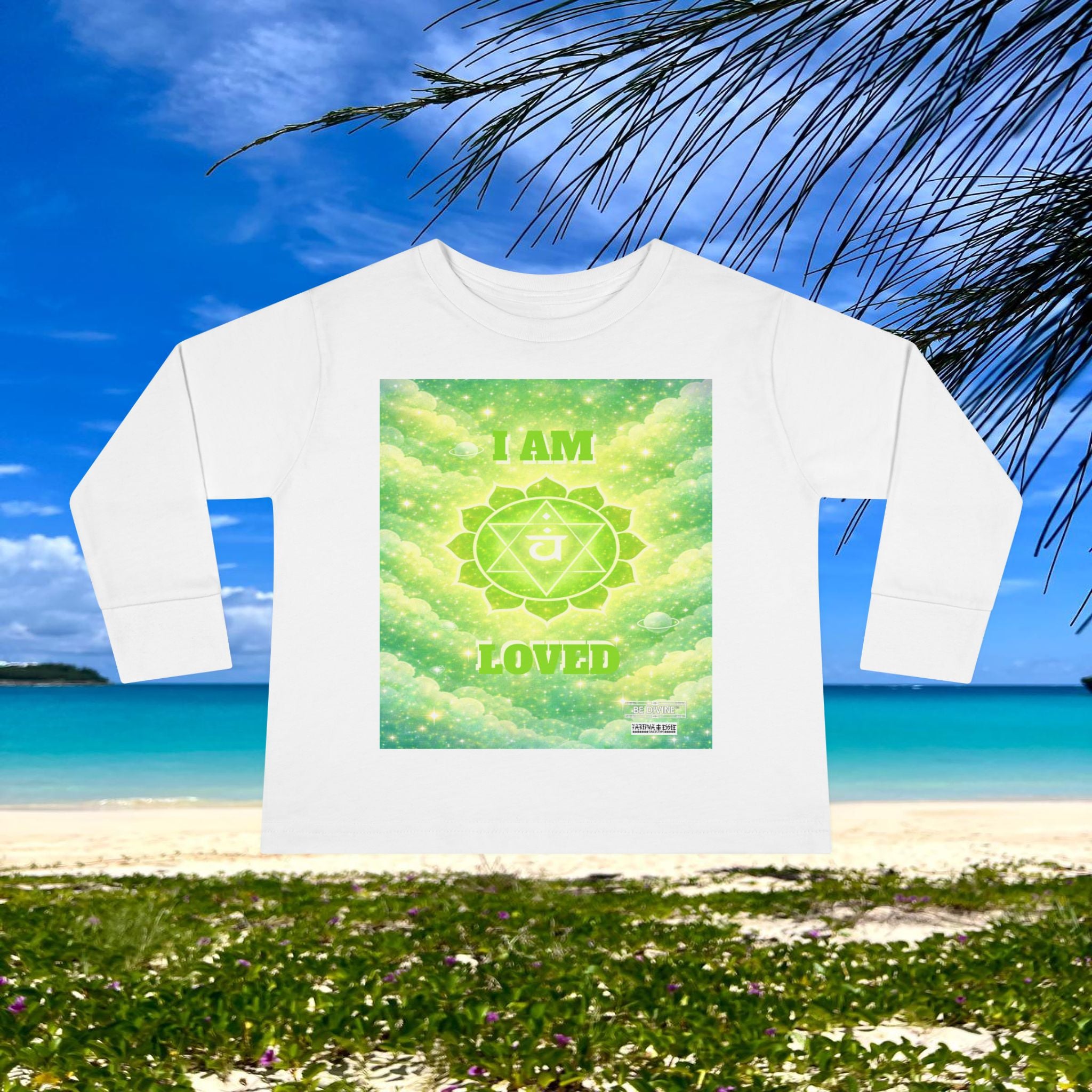 BE DIVINE™ Heart Chakra Toddler Long Sleeve Tee | Love & Compassion Affirmation Shirt