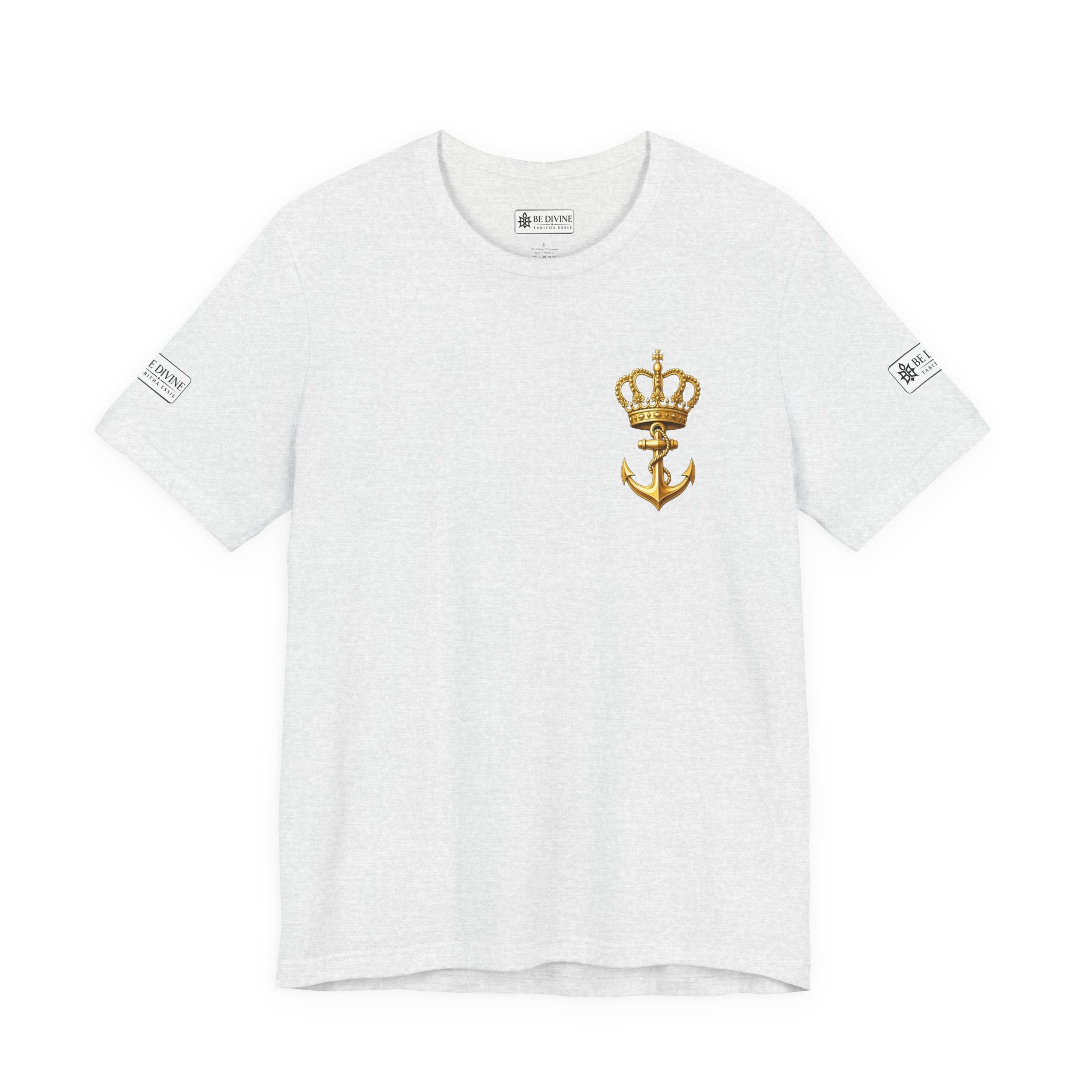 BE DIVINE™ Premium Minimal Crown 'N Anchor Tee – Black & Gold Edition