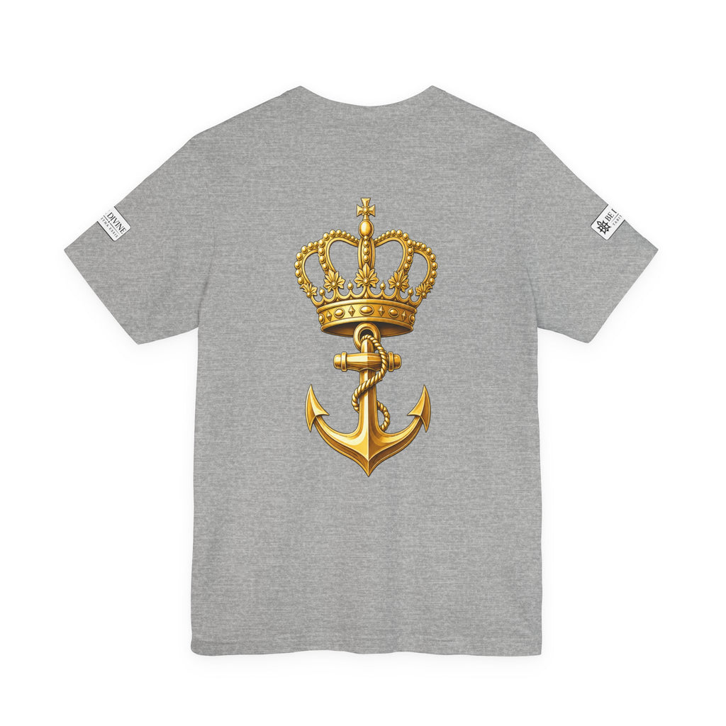 BE DIVINE™ Premium Minimal Crown 'N Anchor Tee – Black & Gold Edition