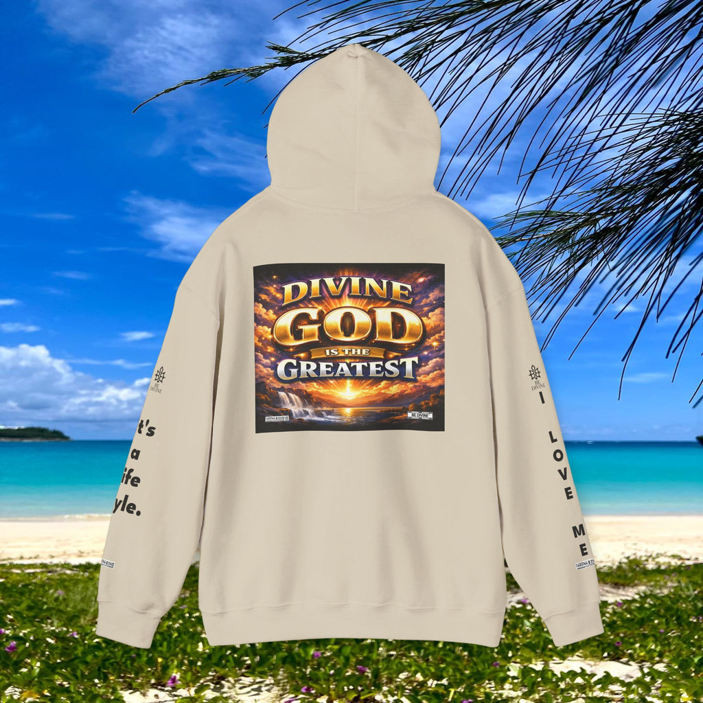 BE DIVINE™ Unisex Heavy Blend Hoodie – Divine God Is the Greatest Faith Statement Sweatshirt