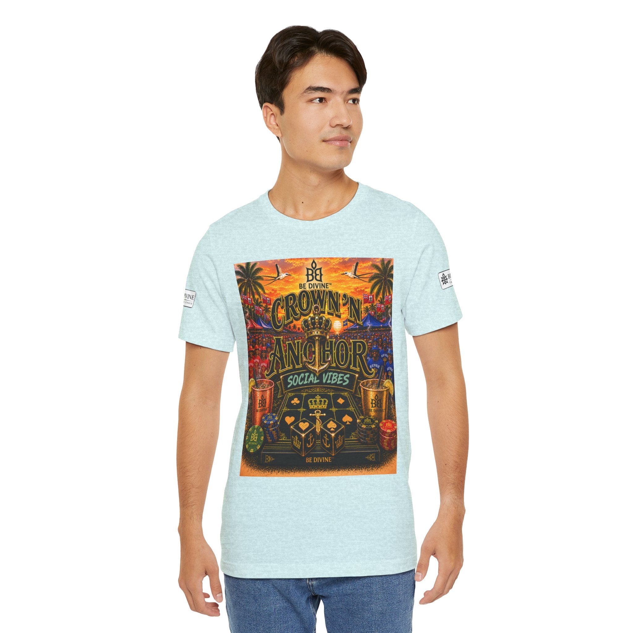 BE DIVINE™ Cup Match Social Vibes Tee – Crown 'N Anchor Edition