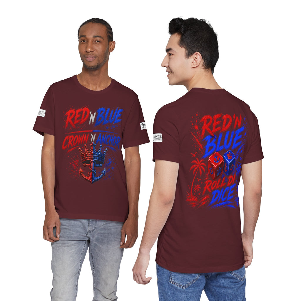 BE DIVINE™ Red ’N Blue Crown ’N Anchor Tee