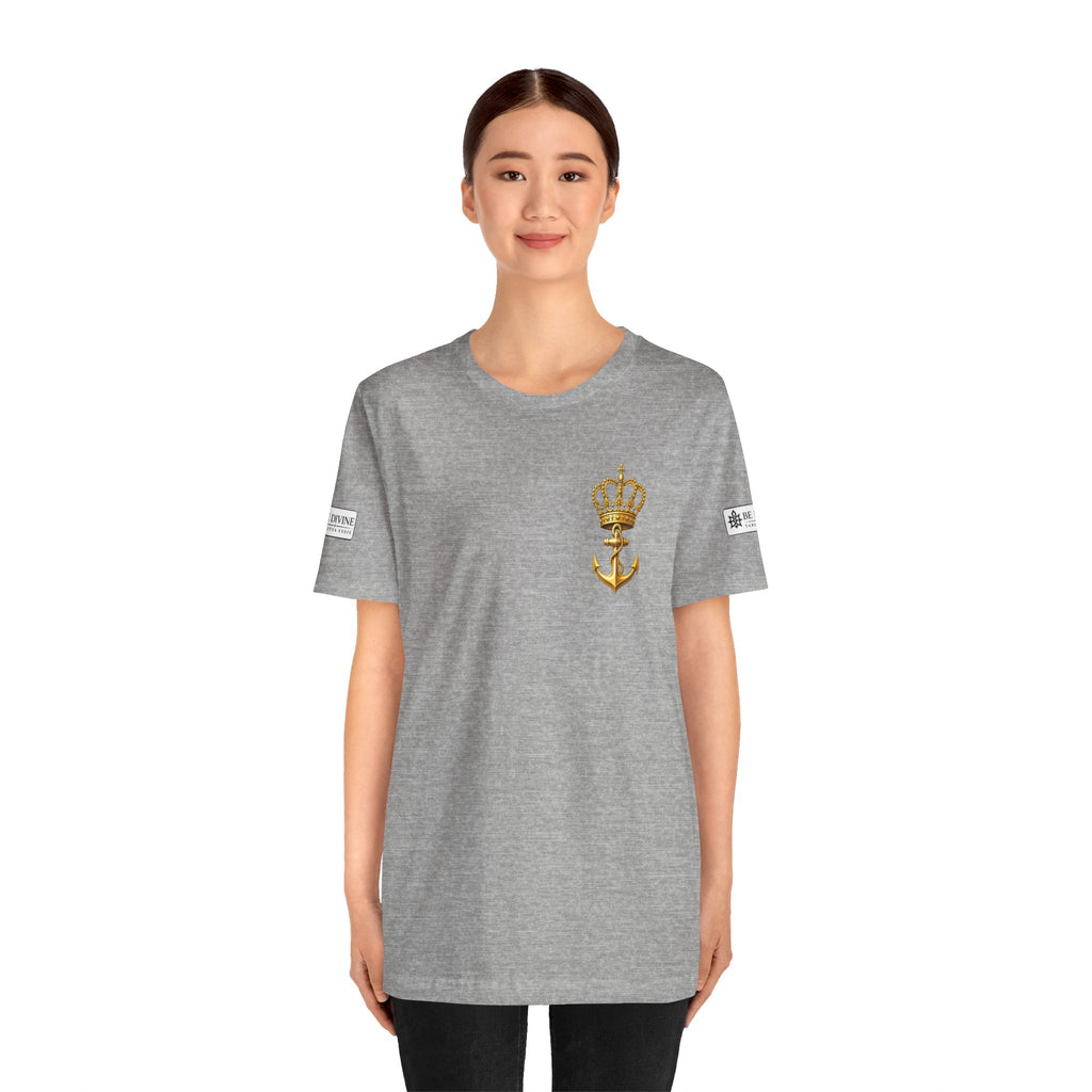 BE DIVINE™ Premium Minimal Crown 'N Anchor Tee – Black & Gold Edition