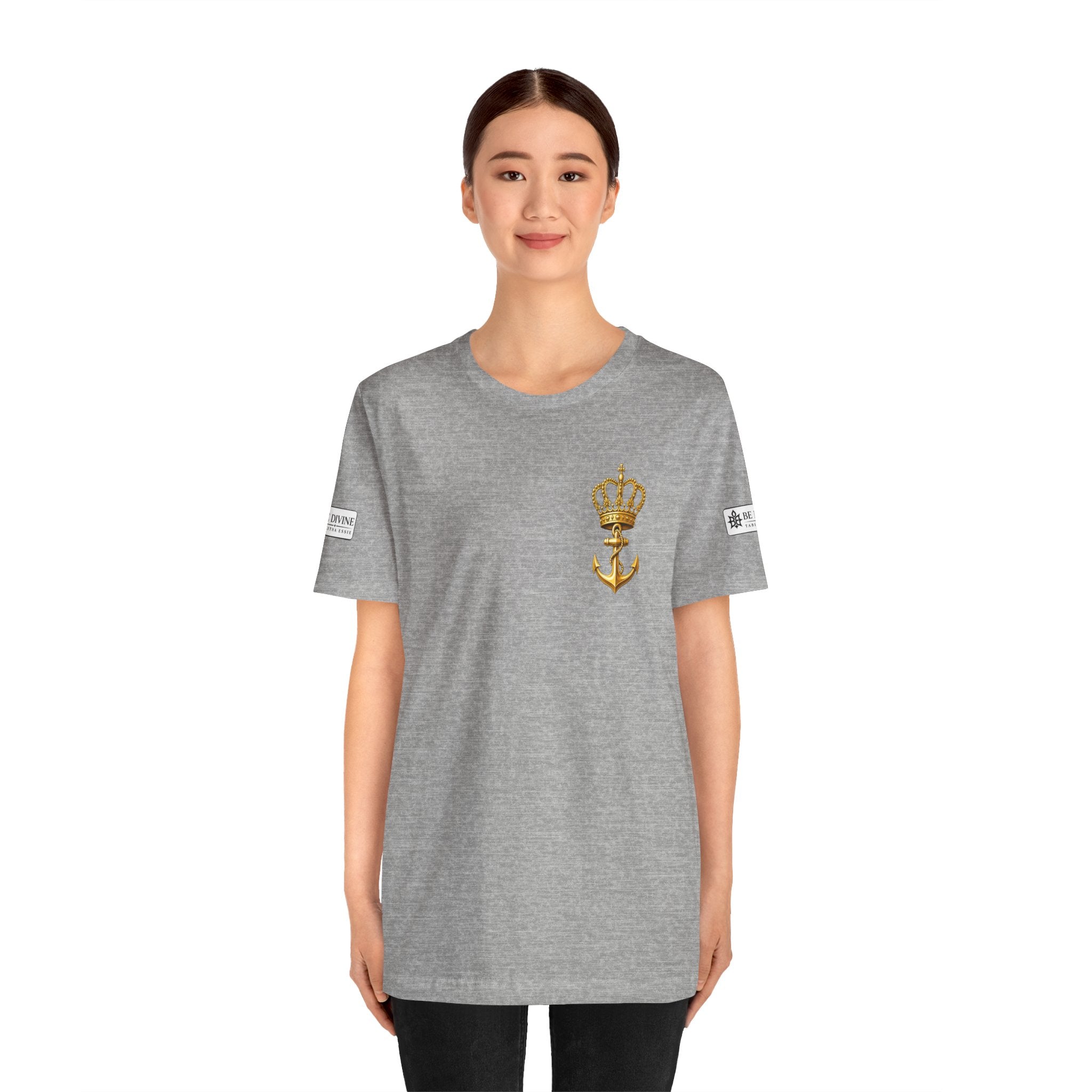 BE DIVINE™ Premium Minimal Crown 'N Anchor Tee – Black & Gold Edition