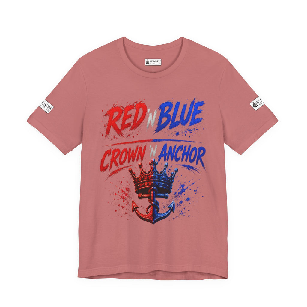 BE DIVINE™ Red ’N Blue Crown ’N Anchor Tee