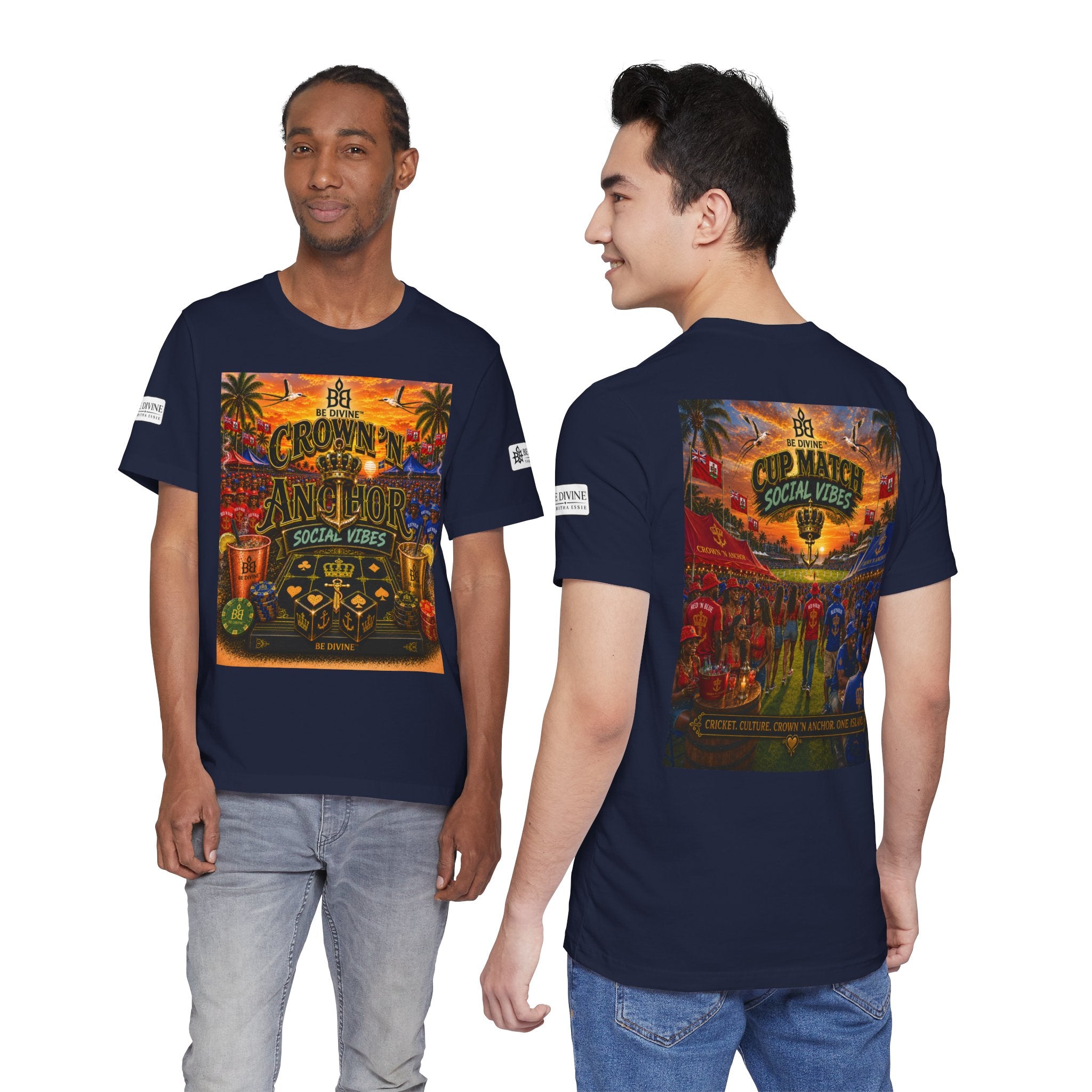 BE DIVINE™ Cup Match Social Vibes Tee – Crown 'N Anchor Edition