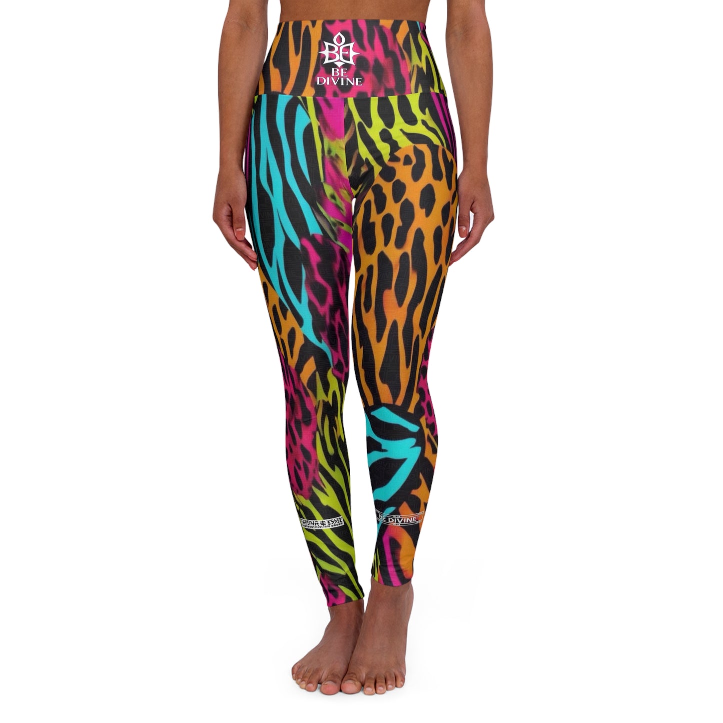 BE DIVINE™ High-Waisted Yoga Leggings - Bold Animal Patchwork AOP | Sculpting Athleisure Wear