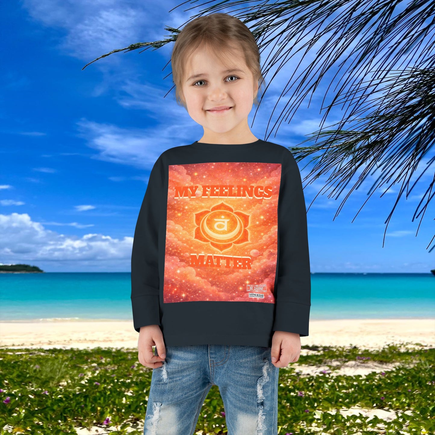 BE DIVINE™ Sacral Chakra Toddler Long Sleeve Tee | Emotional Expression & Creativity Shirt