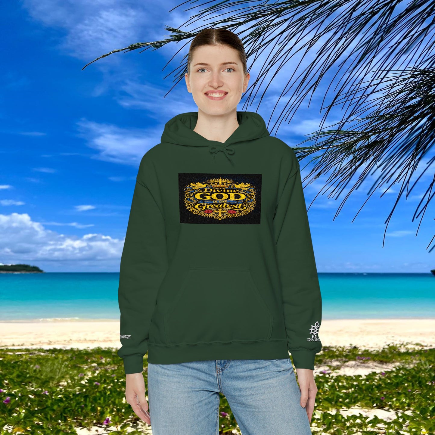 BE DIVINE™ “Divine God Is the Greatest” Embroidered Unisex Hoodie