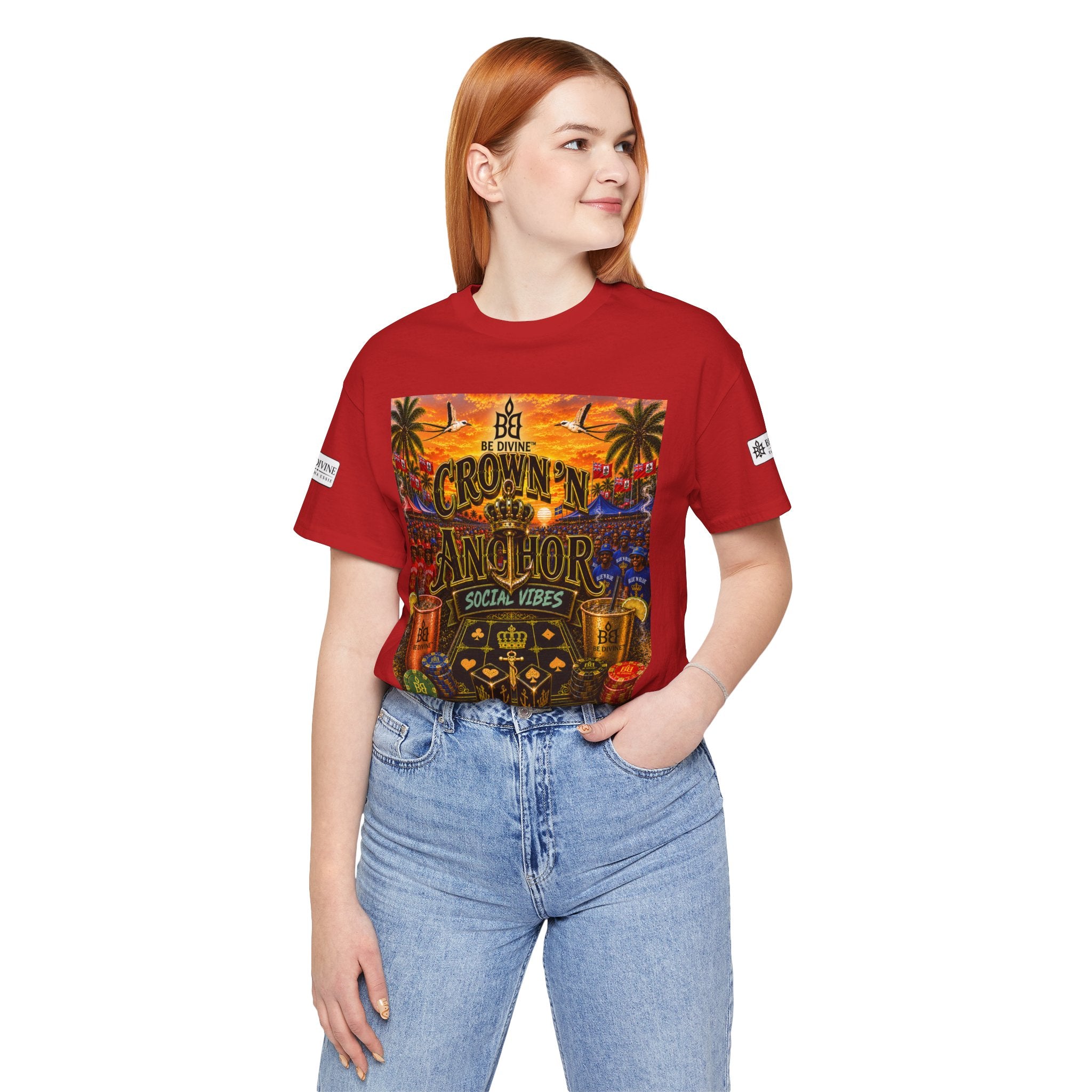 BE DIVINE™ Cup Match Social Vibes Tee – Crown 'N Anchor Edition