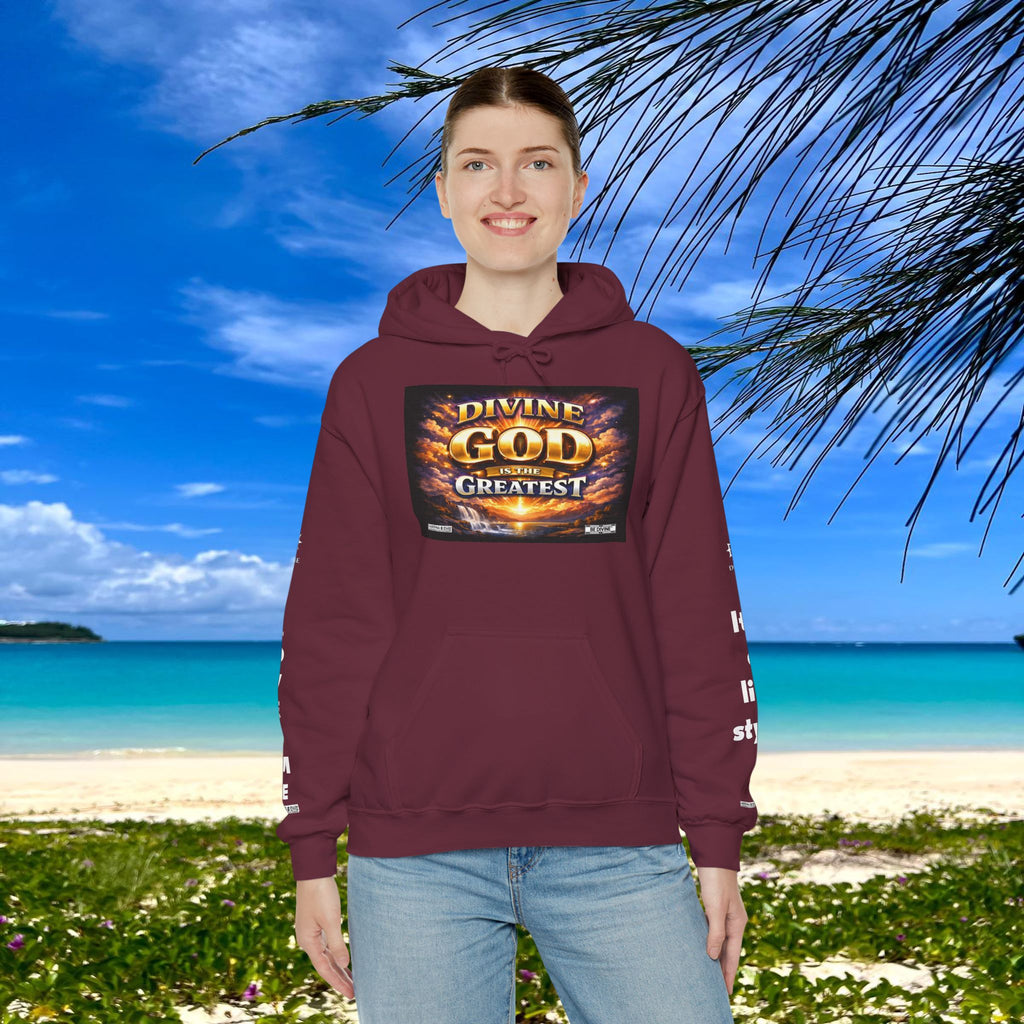 BE DIVINE™ Unisex Heavy Blend Hoodie – Divine God Is the Greatest Faith Statement Sweatshirt