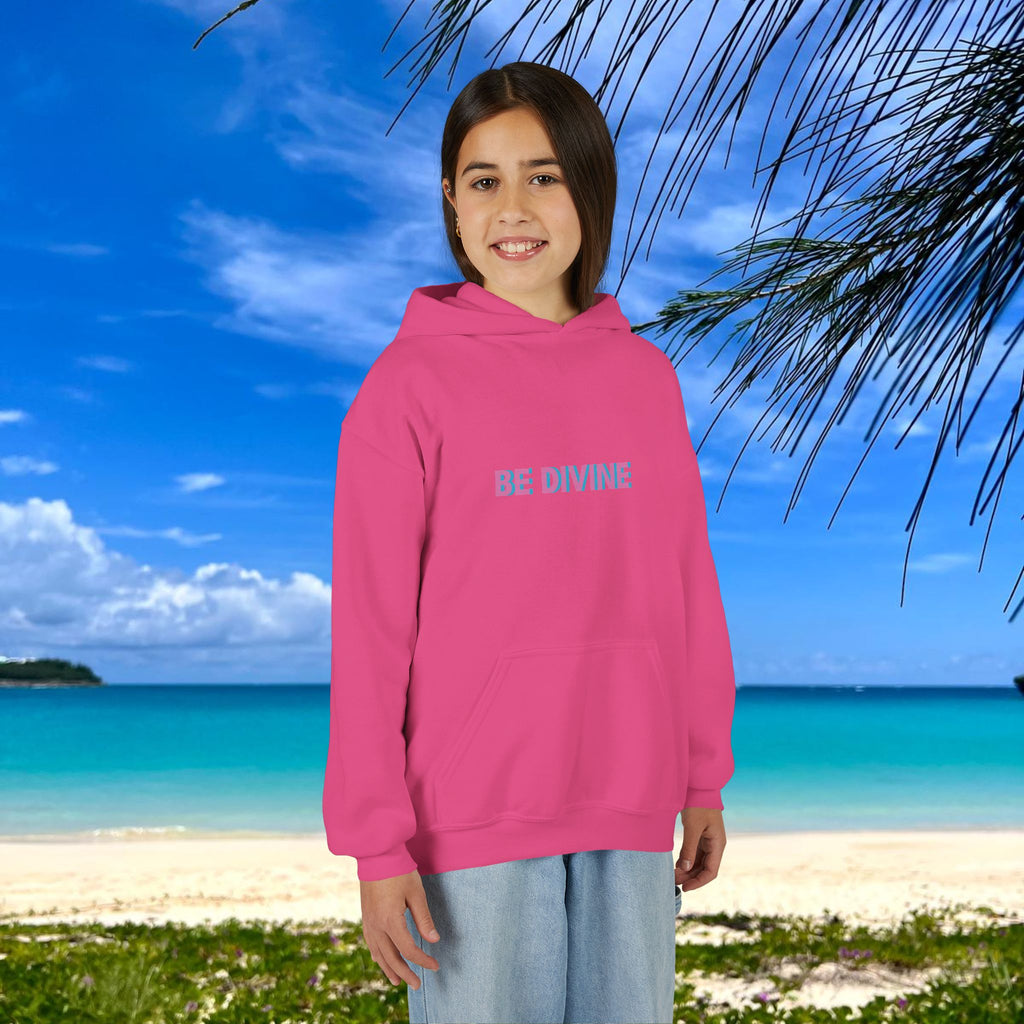 BE DIVINE™ Youth Hoodie – Gender Neutral, Soft Cotton, Inspirational Print (Youth S–XL)