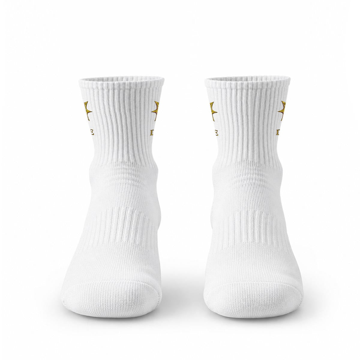 BE DIVINE™ Heritage Embroidered Crew Socks | Premium Gold Designer Socks by Tabitha Essie