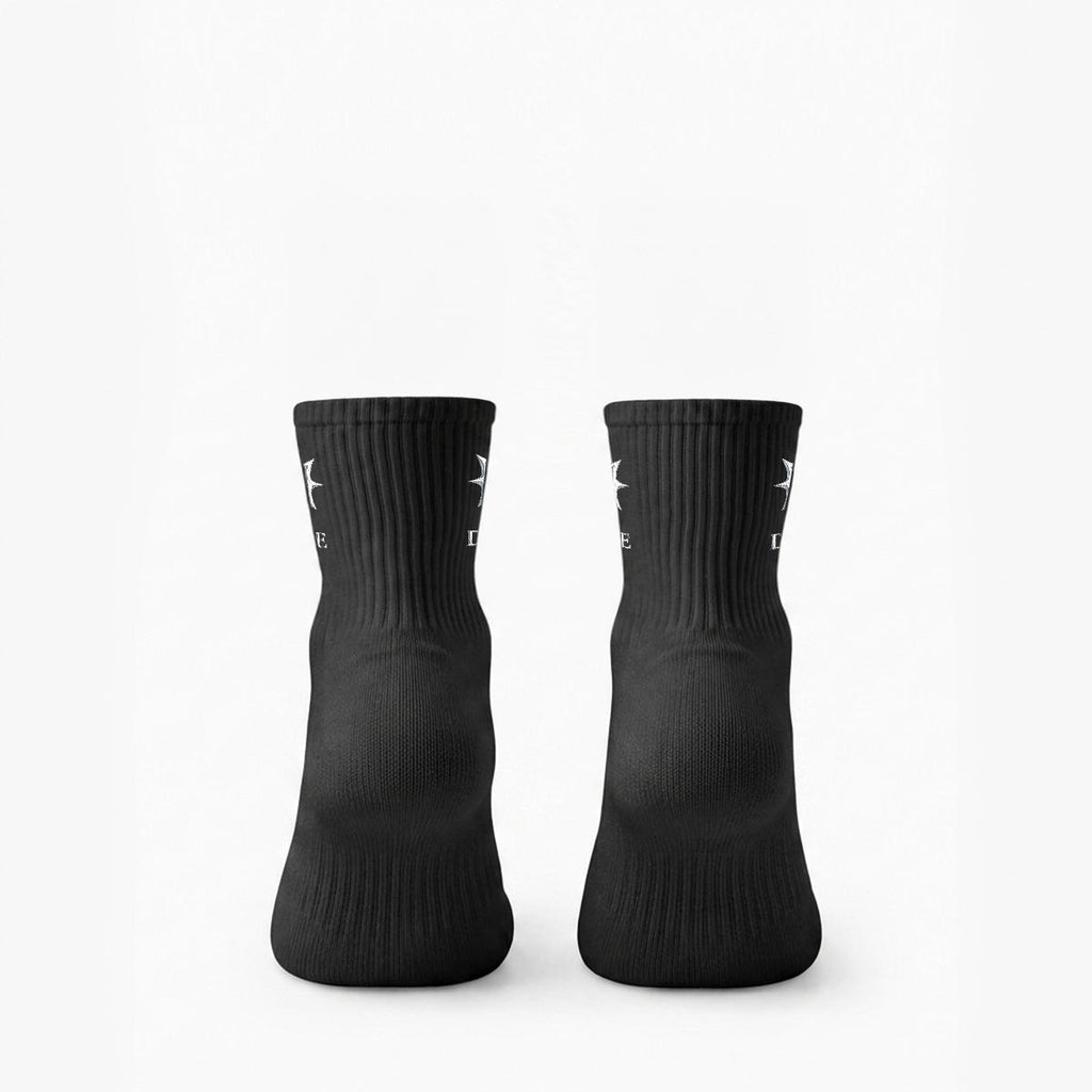 BE DIVINE™ Signature Embroidered Crew Socks – Black | Premium Designer Socks by Tabitha Essie