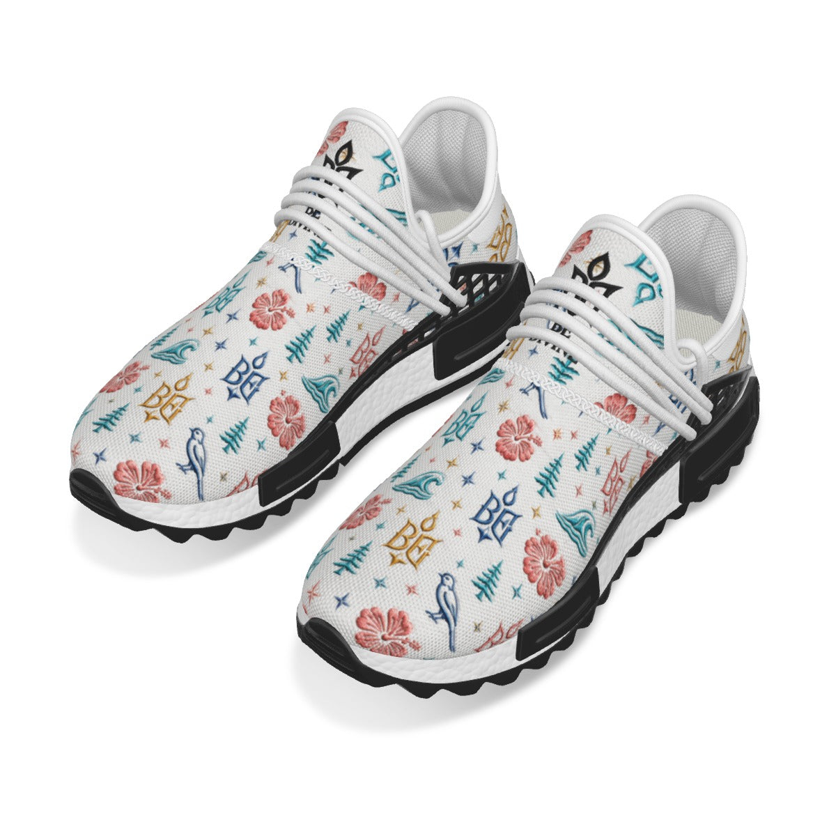 BE DIVINE™ Bermuda Collection - Island Icons Mesh Sneakers | White