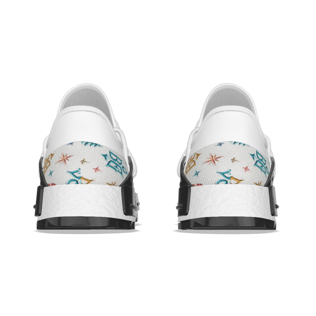 BE DIVINE™ Bermuda Collection - Island Icons Mesh Sneakers | White