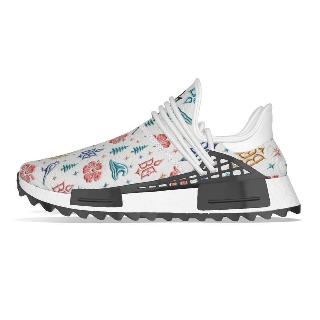 BE DIVINE™ Bermuda Collection - Island Icons Mesh Sneakers | White