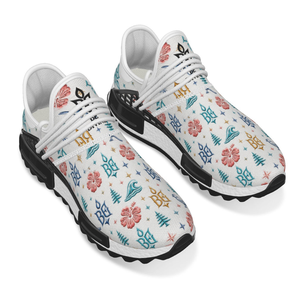 BE DIVINE™ Bermuda Collection - Island Icons Mesh Sneakers | White