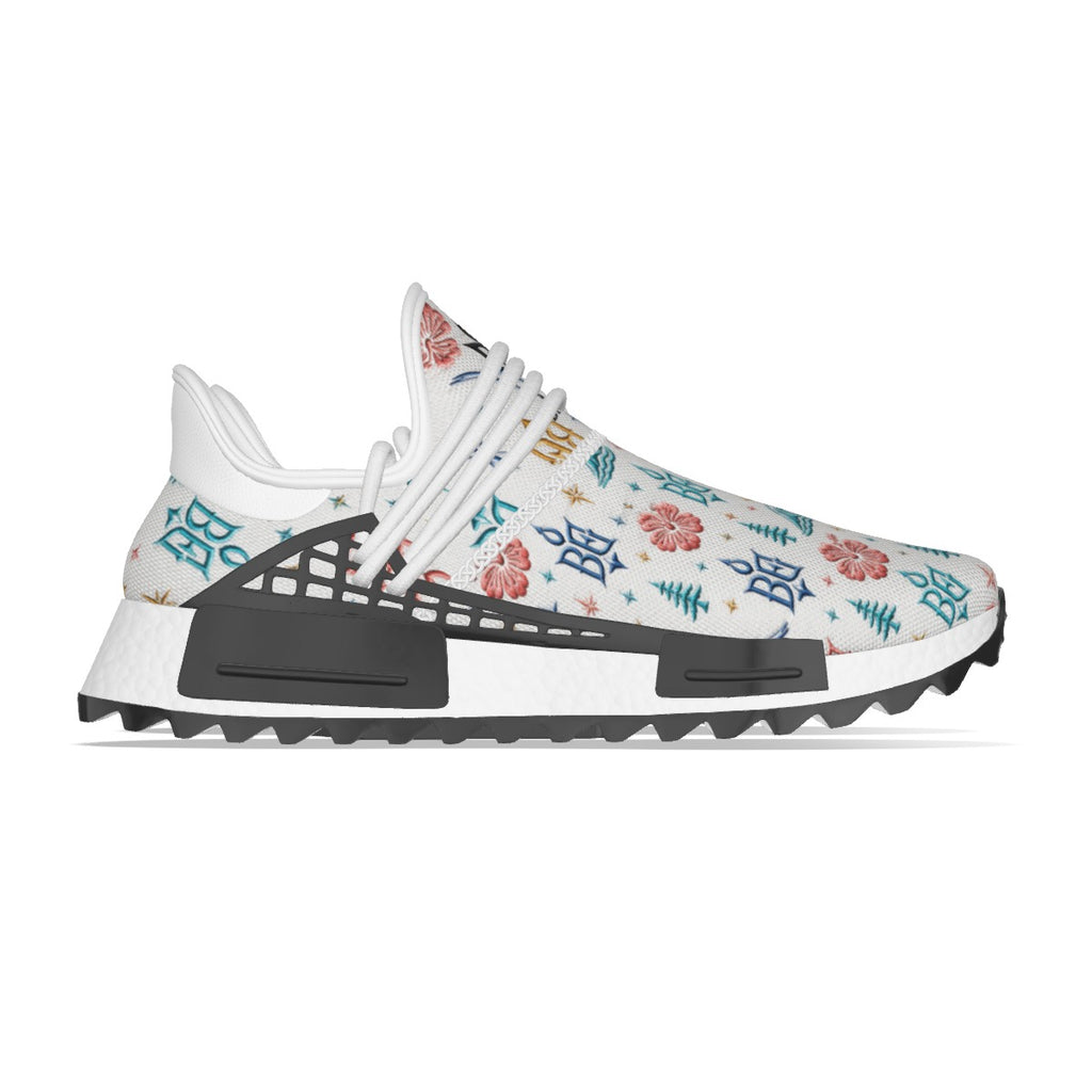 BE DIVINE™ Bermuda Collection - Island Icons Mesh Sneakers | White