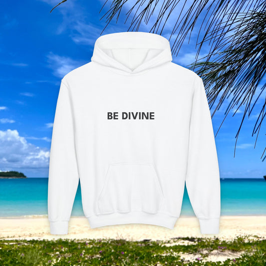 BE DIVINE™ Youth Hoodie – Gender Neutral, Soft Cotton, Inspirational Print (Youth S–XL)