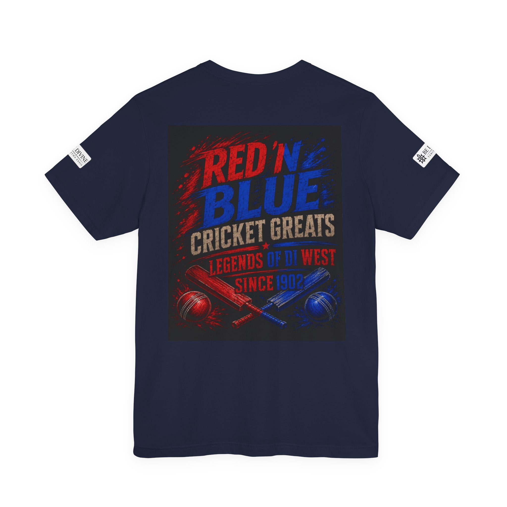 BE DIVINE™ Red ’N Blue Cricket Greats Tee