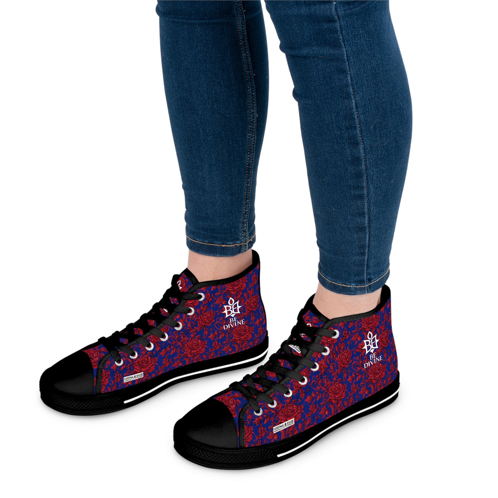 BE DIVINE™ Somerset Red Roses High Top Canvas Sneakers by Tabitha Essie