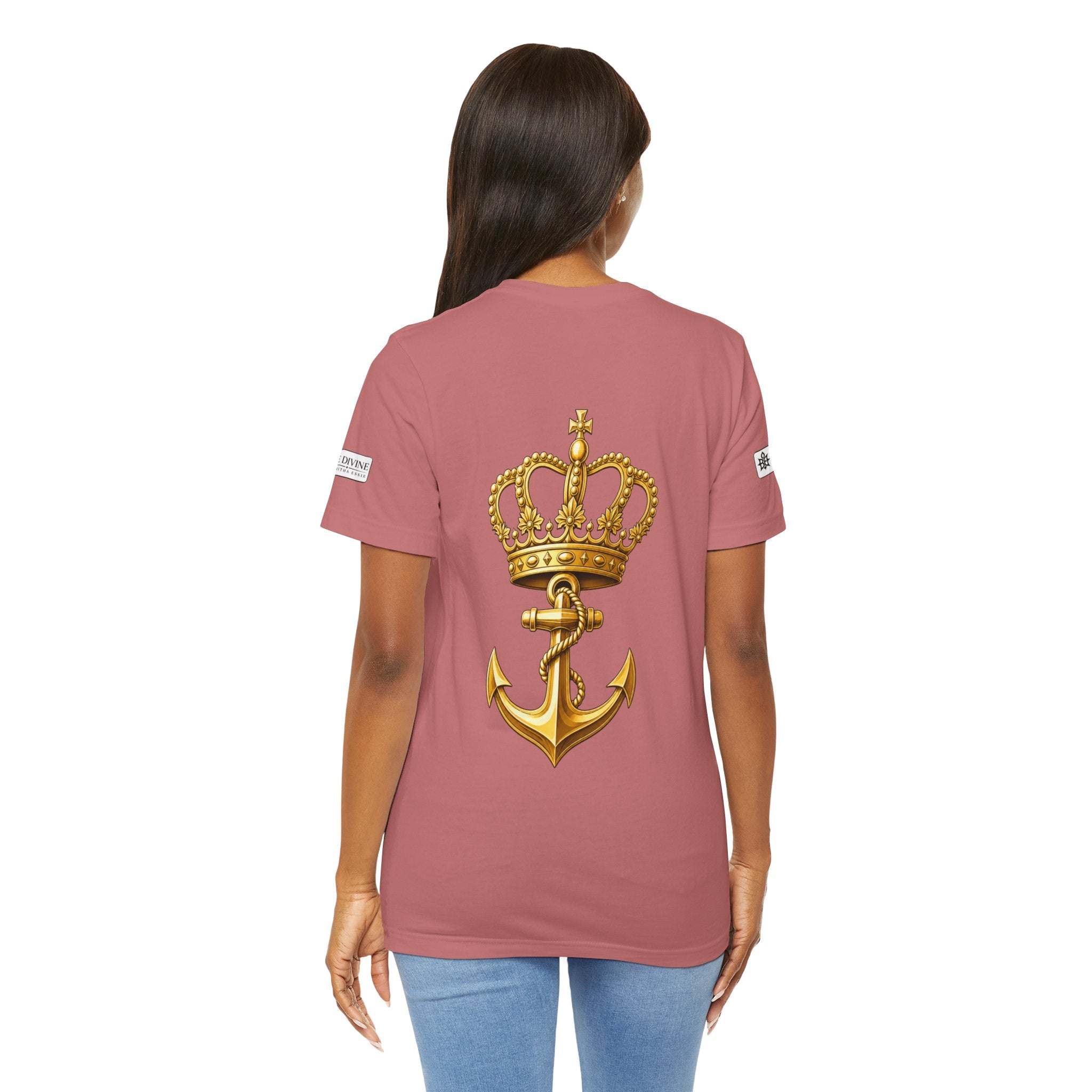 BE DIVINE™ Premium Minimal Crown 'N Anchor Tee – Black & Gold Edition