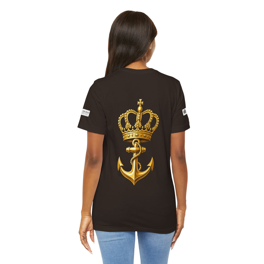 BE DIVINE™ Premium Minimal Crown 'N Anchor Tee – Black & Gold Edition