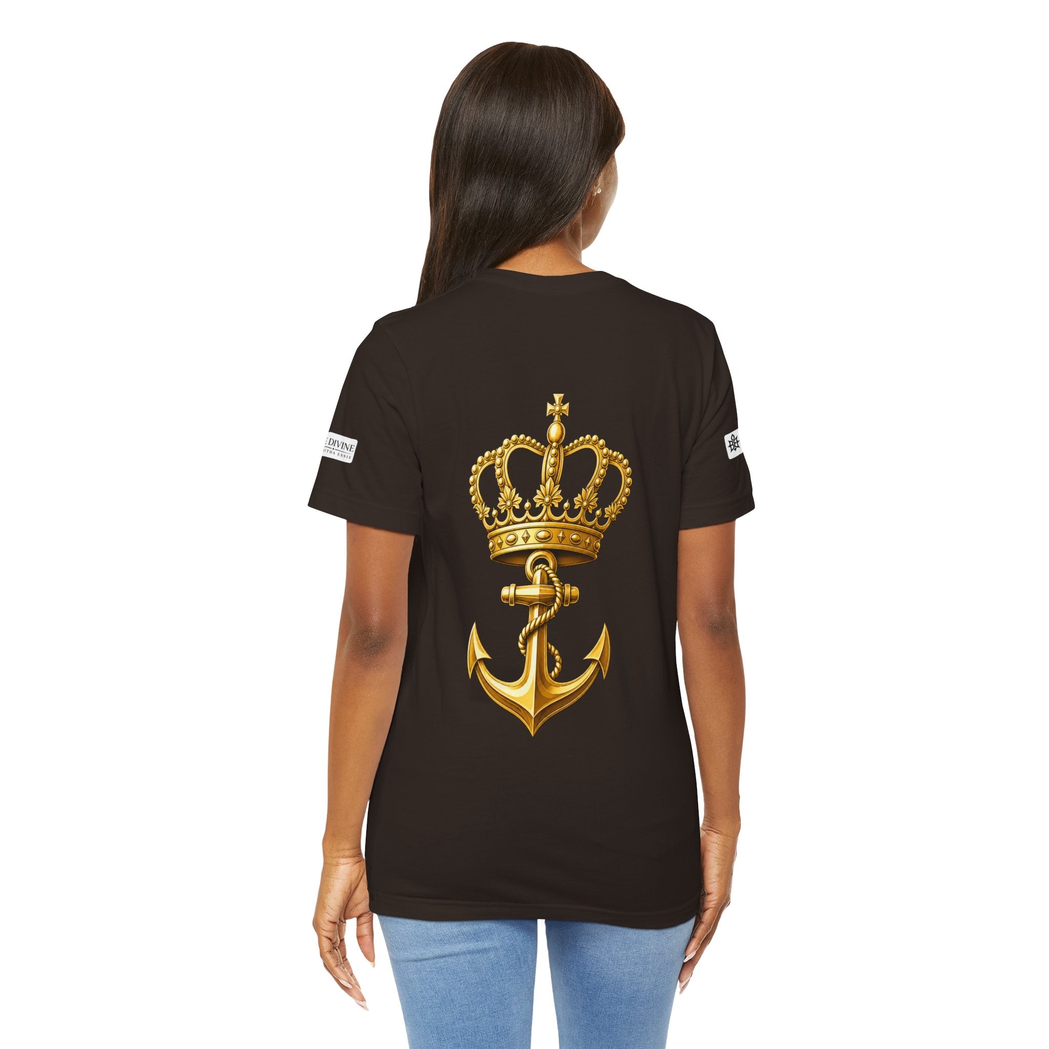 BE DIVINE™ Premium Minimal Crown 'N Anchor Tee – Black & Gold Edition