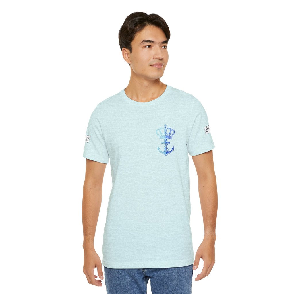 BE DIVINE™ Premium Minimal Crown 'N Anchor Tee – Blue 'N Blue Edition