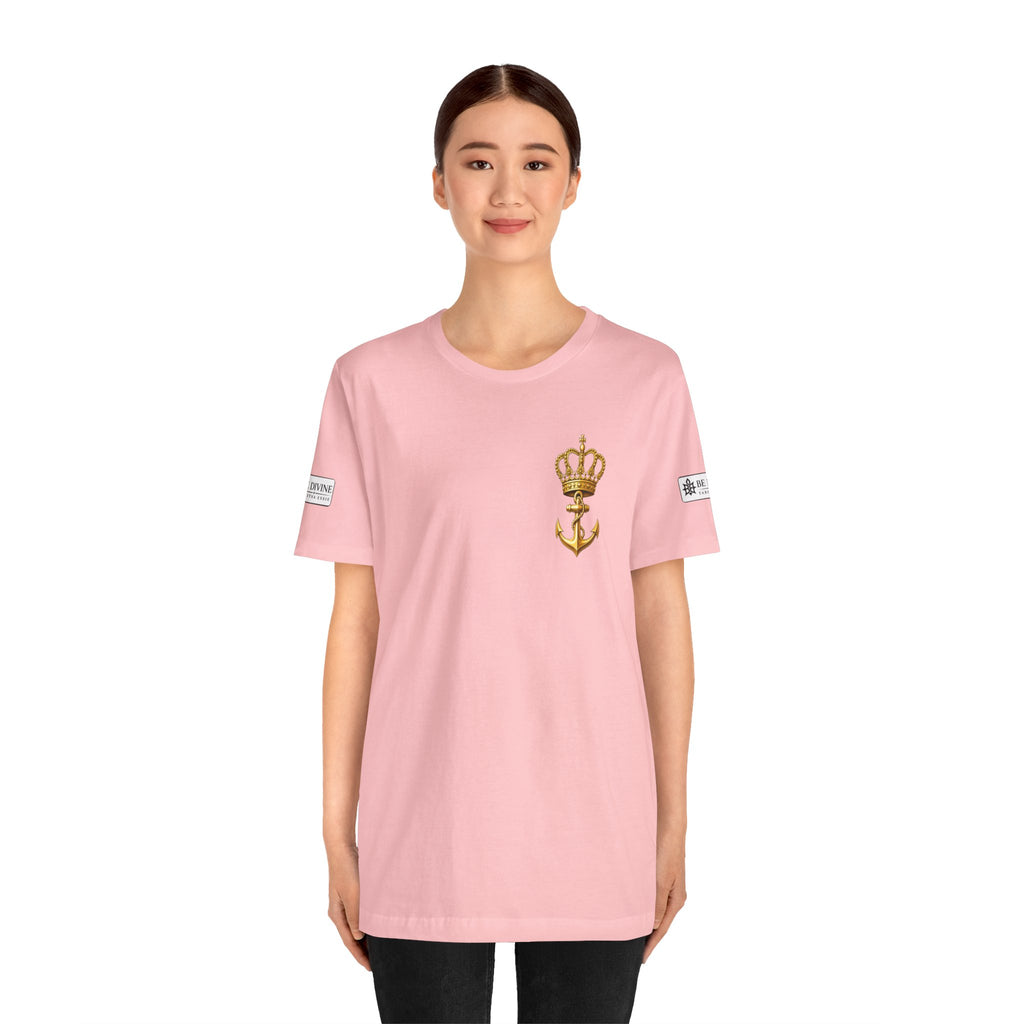 BE DIVINE™ Premium Minimal Crown 'N Anchor Tee – Black & Gold Edition